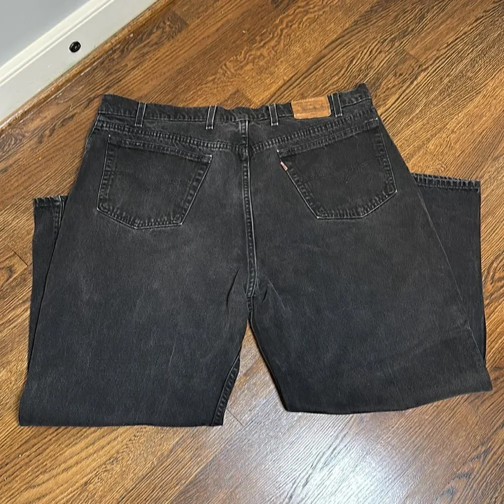 Vintage Levi’s 545 Orange Tab Distressed Black Wash - Size 44x30